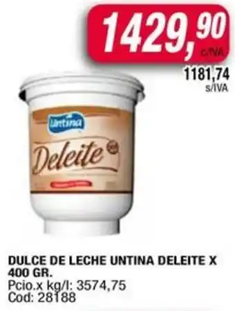 Maxiconsumo Untina deleite dulce de leche oferta