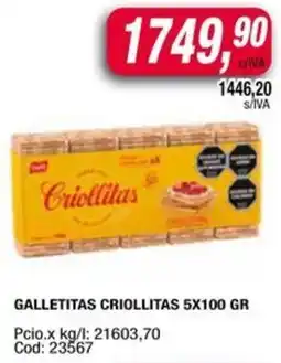 Maxiconsumo Criollitas galletitas oferta