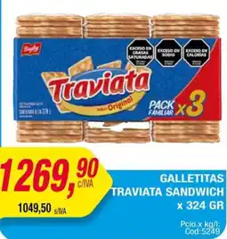 Maxiconsumo Traviata sandwich galletitas oferta