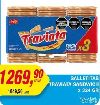 Maxiconsumo Traviata sandwich galletitas oferta