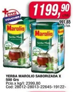 Maxiconsumo Marolio yerba saborizada oferta