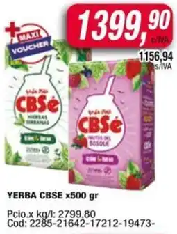 Maxiconsumo CBSé yerba oferta