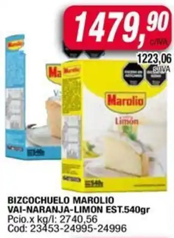 Maxiconsumo Marolio bizcochuelo vai-naranja-limon est. oferta