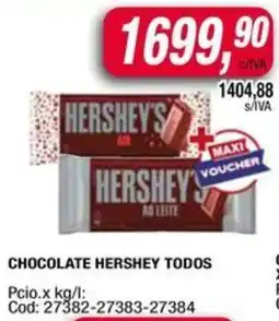 Maxiconsumo Hershey's chocolate todos oferta
