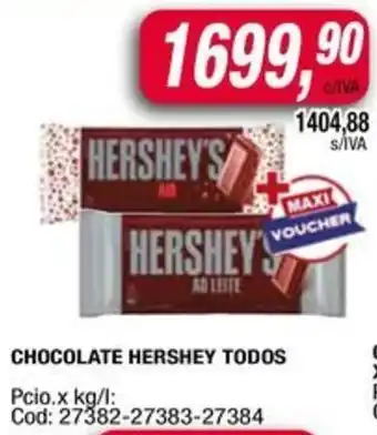 Maxiconsumo Hershey's chocolate todos oferta