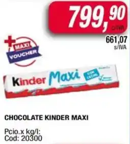 Maxiconsumo Kinder maxi chocolate oferta