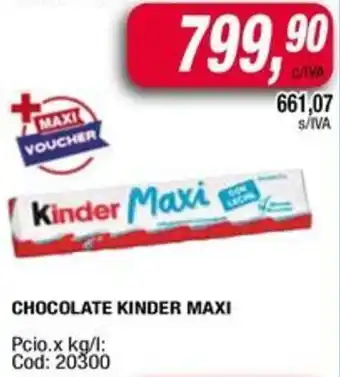 Maxiconsumo Kinder maxi chocolate oferta