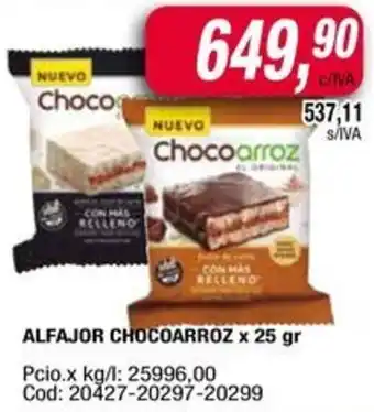 Maxiconsumo Nuevo alfajor chocoarroz oferta