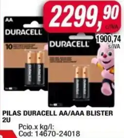 Maxiconsumo Duracell pilas AA/AAA blister oferta