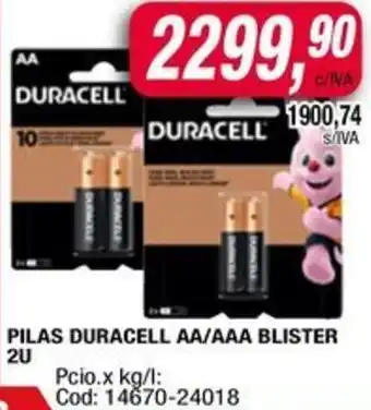 Maxiconsumo Duracell pilas AA/AAA blister oferta