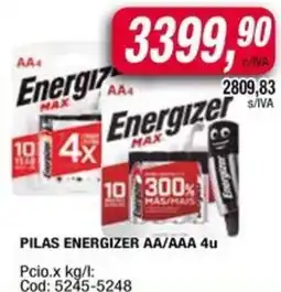 Maxiconsumo Energizer pilas AA/AAA oferta