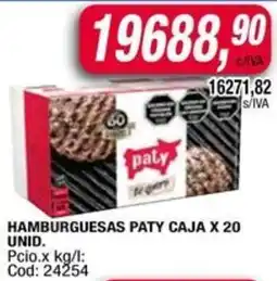 Maxiconsumo Paty hamburguesas caja oferta