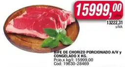 Maxiconsumo Bife de chorizo porcionado a/v y congelado oferta