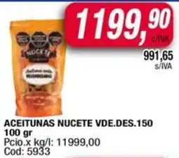 Maxiconsumo Nucete aceitunas vde.des. oferta