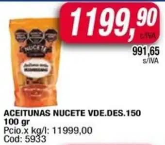 Maxiconsumo Nucete aceitunas vde.des. oferta