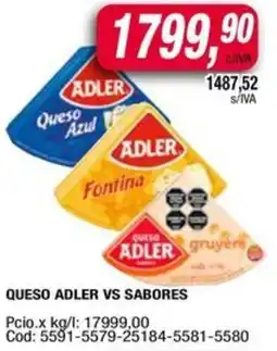 Maxiconsumo Adler queso vs sabores oferta
