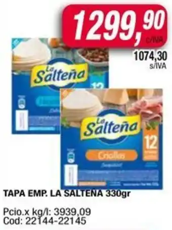 Maxiconsumo La salteña tapa emp. oferta