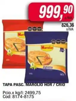 Maxiconsumo Marolio tapa pasc. hor / crio oferta