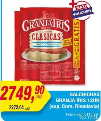 Maxiconsumo Granja iris salchichas oferta