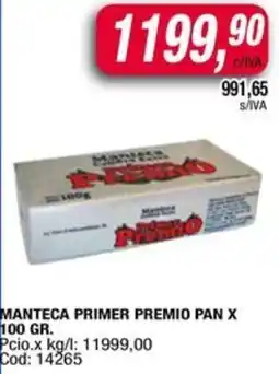 Maxiconsumo Manteca premio primer pan oferta