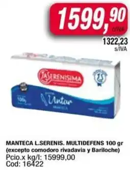 Maxiconsumo La serenisima manteca multidefens oferta