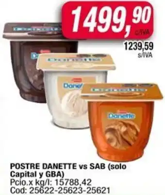 Maxiconsumo Danette postre vs sab oferta