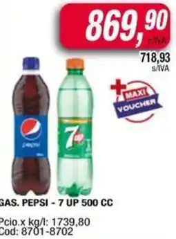 Maxiconsumo Pepsi-7 up gas. oferta