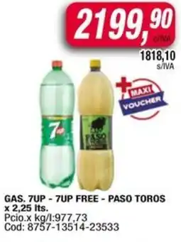 Maxiconsumo 7up - 7up free - paso toros gas. oferta