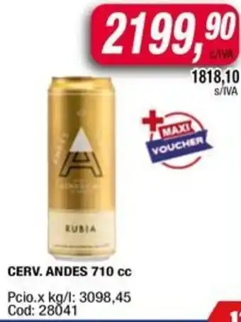 Maxiconsumo Andes cerv. oferta