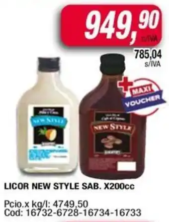 Maxiconsumo New style licor sab. oferta
