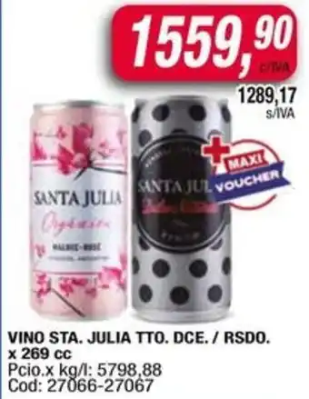 Maxiconsumo Sta. julia vino tto. dce./ rsdo. oferta