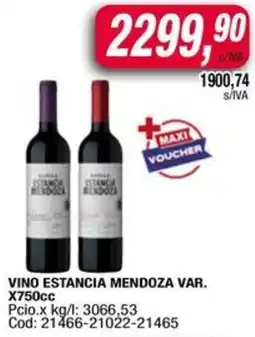 Maxiconsumo Estancia mendoza vino var. oferta