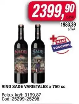 Maxiconsumo Sade vino varietales oferta