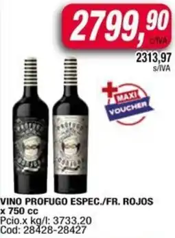 Maxiconsumo Profugo vino espec./fr. rojo oferta