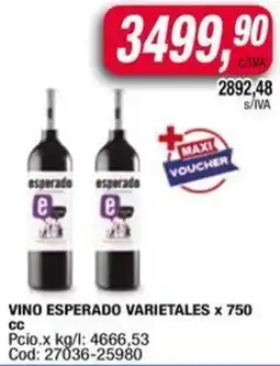 Maxiconsumo Esperado vino varietales oferta