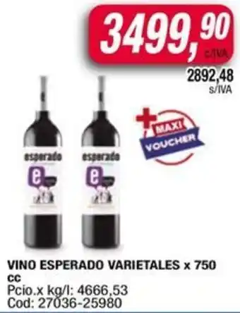 Maxiconsumo Esperado vino varietales oferta