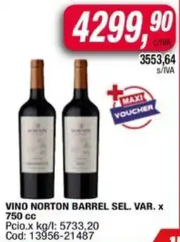 Maxiconsumo Norton vino barrel sel. var. oferta