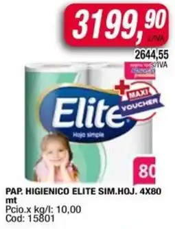 Maxiconsumo Elite pap. higienico sim.hoj. oferta