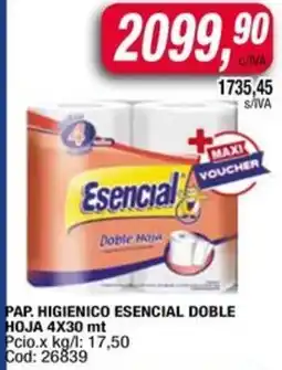 Maxiconsumo Esencial pap. higienico doble hoja oferta