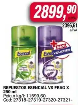 Maxiconsumo Esencial repuestos vs frag oferta