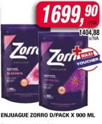 Maxiconsumo Zorro enjuague d/pack oferta
