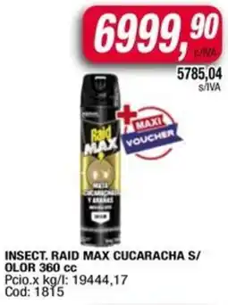 Maxiconsumo Raid max insect. cucaracha s/olor oferta