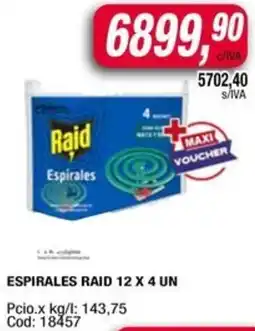 Maxiconsumo Raid espirales oferta