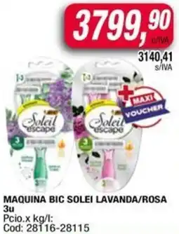 Maxiconsumo Bic solei maquina lavanda/rosa oferta