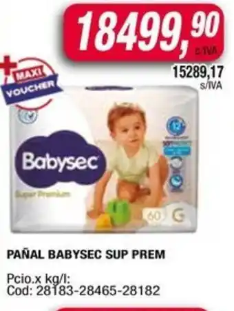 Maxiconsumo Babysec pañal sup prem oferta