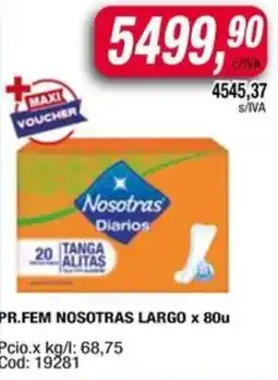 Maxiconsumo Nosotras Diarios oferta