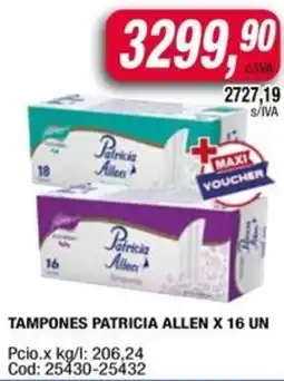Maxiconsumo Patricia Allen tampones oferta