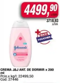Maxiconsumo J&J Crema Ant de Dormir oferta