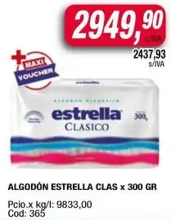 Maxiconsumo Estrella CLasico Algodon oferta