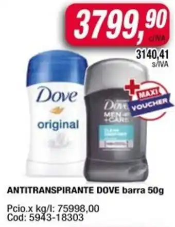 Maxiconsumo Dove barra antiperspirante oferta